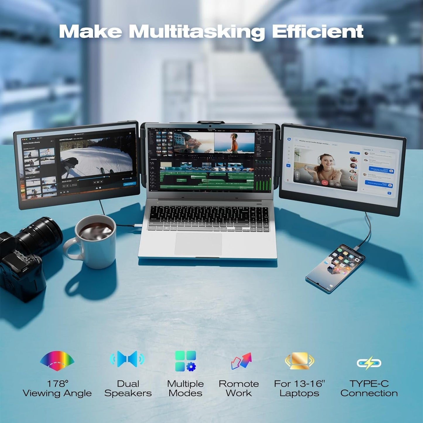 TriScreen Laptop Extender